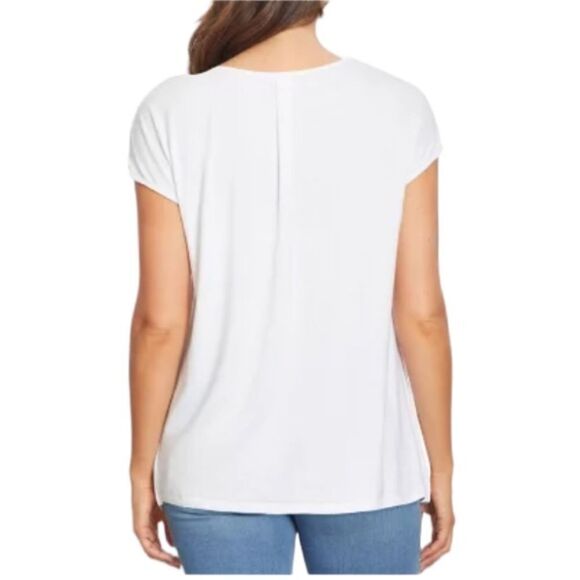Nine West Women’s Short Sleeve Contemporary White V-Neck Top Size XL NWT - Picture 2 of 9